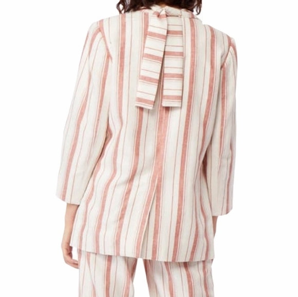 Habitual New Nat Boxy Linen Blend Pink Stripe Oversized Blazer Jacket Size XL - Picture 10 of 10